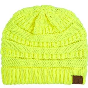 C.C Neon Yellow Knit Beanie